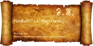 Hadházi Mariann névjegykártya