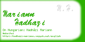 mariann hadhazi business card